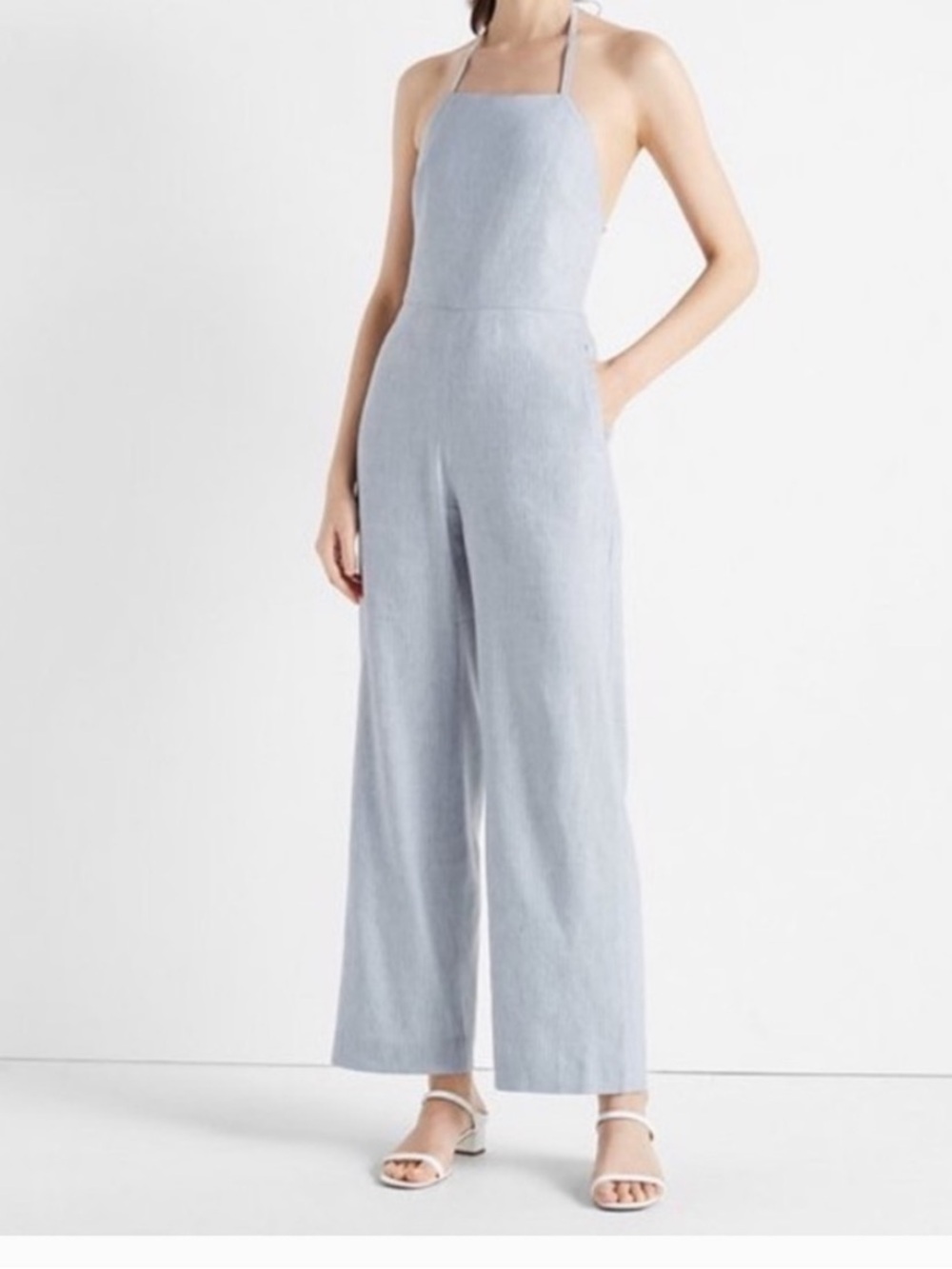 Club Monaco Chambray backless Jumpsuit